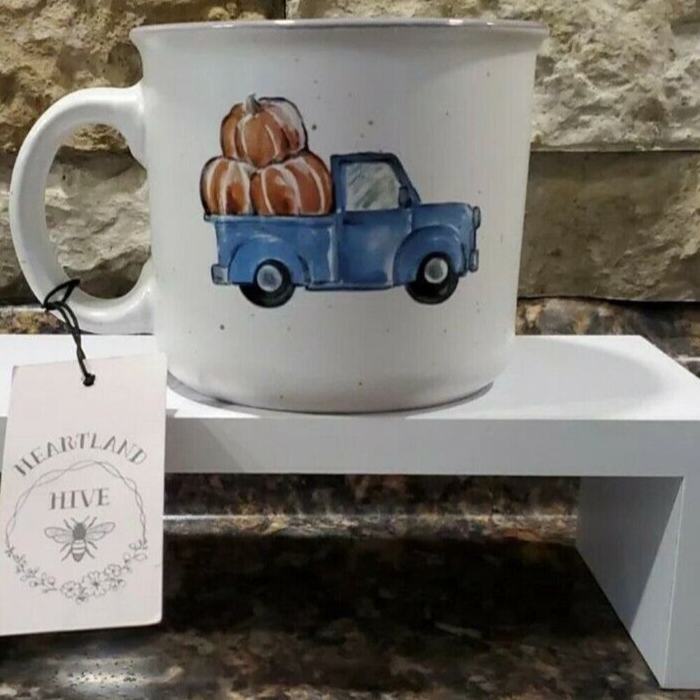 Heartland Hive mug Coffee Cup Truck with pumpkin Happy Fall Ya'll